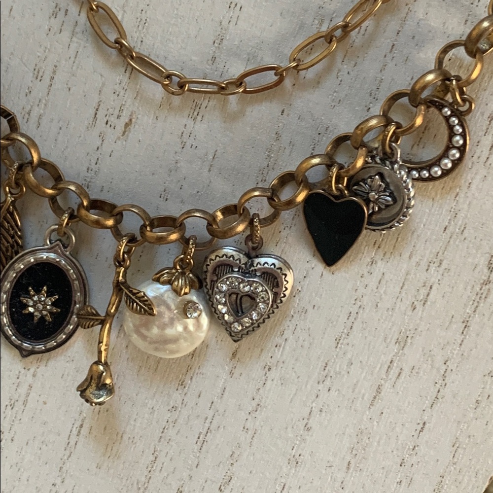 Patricia Nash Double Chain Charm Necklace NWOT - Picture 4 of 7